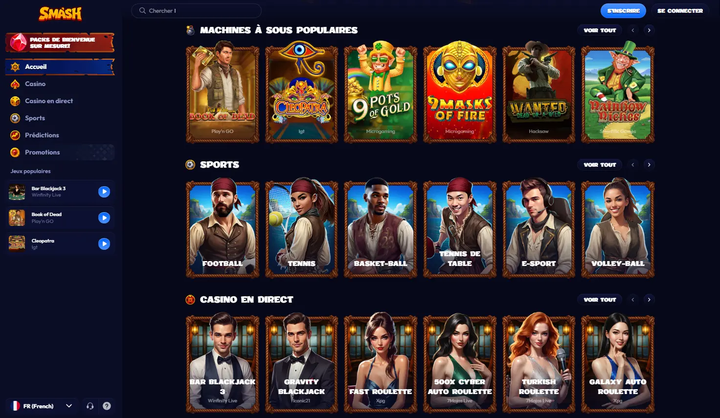 Paris sportifs chez Smash Casino